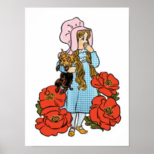Póster Asistente de cosecha de Oz, Dorothy, Flores de ado