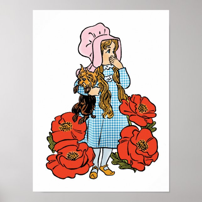 Póster Asistente de cosecha de Oz, Dorothy, Flores de ado (Frente)