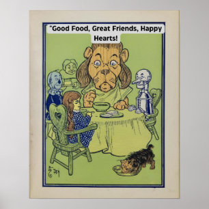 Póster Asistente de Viñetas de la cena poster de Oz junto