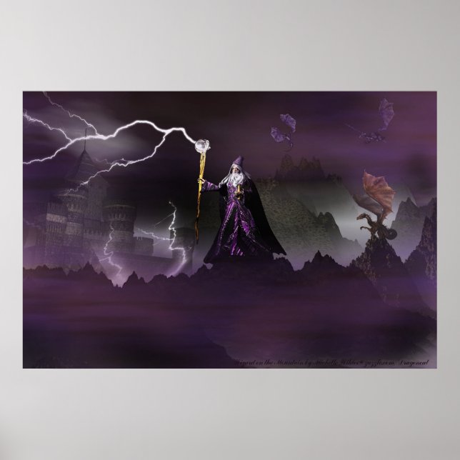 Póster Asistente en el Poster de la montaña por Michelle  (Frente)