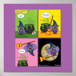 Póster Asistente para aprendices - Cómic de limpieza