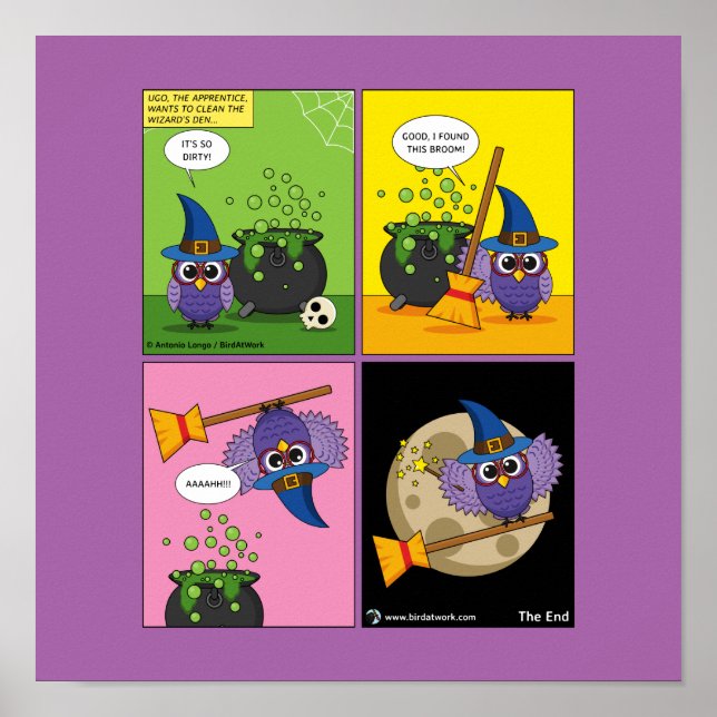 Póster Asistente para aprendices - Cómic de limpieza (Frente)