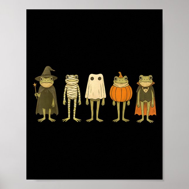 Póster Asistente para halloween de sapo caprichoso momia  (Frente)