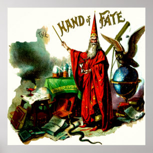 Póster Asistente para magia de vintage Merlin Fate Litho