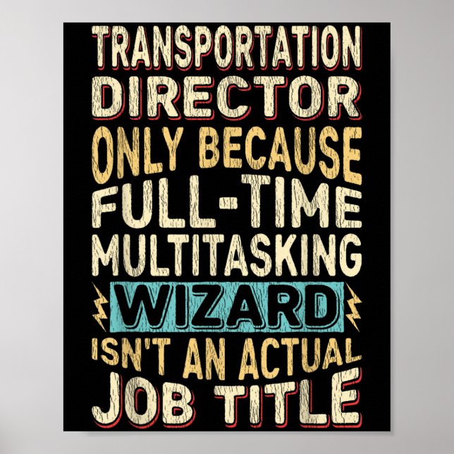 Póster Asistente para multitareas de Director de Transpor (Frente)