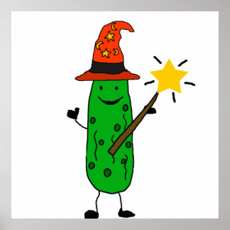 Póster Asistente para pastillas Dill divertidas y varita 