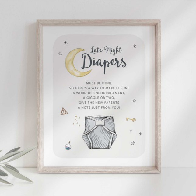 Póster Asistente para Rótulo de Baby Shower de pañales no (Subido por el creador)