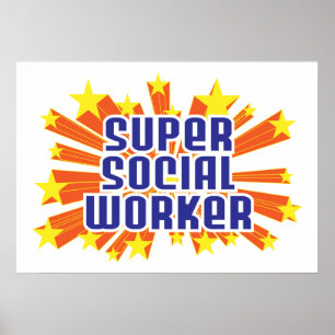 Póster Asistente social estupendo