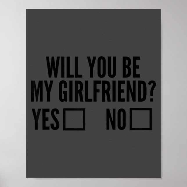 Póster Ask Her Will You Be My Girlfriend Valentine's Day  (Frente)