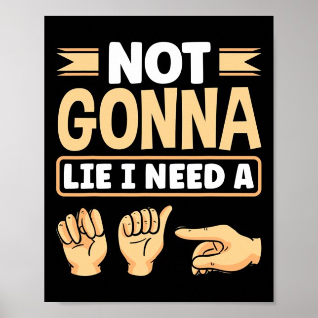 Póster ASL Alphabet American Sing Language ASL Teacher I (Frente)