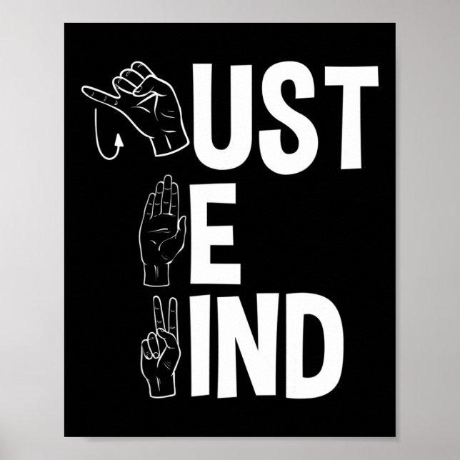 Póster ASL Alphabet American Sing Language: Profesor ASL  (Frente)