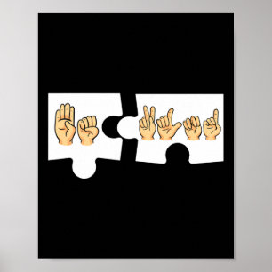 Póster ASL Alphabet American Sing Language: Profesor ASL