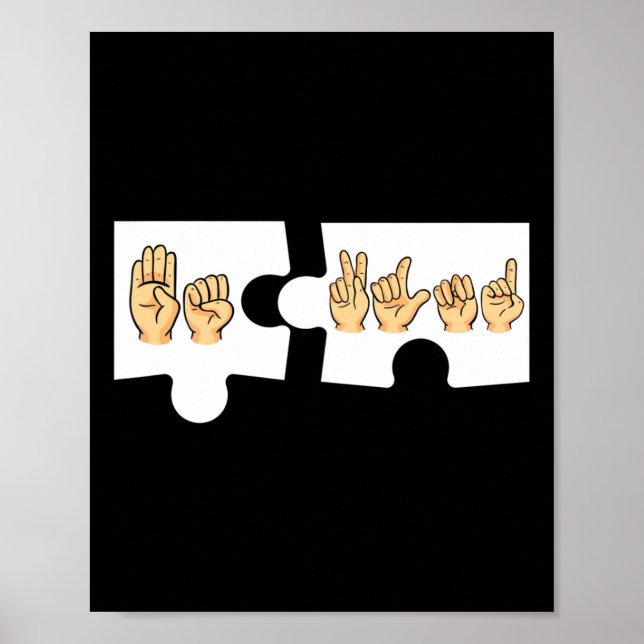Póster ASL Alphabet American Sing Language: Profesor ASL  (Frente)
