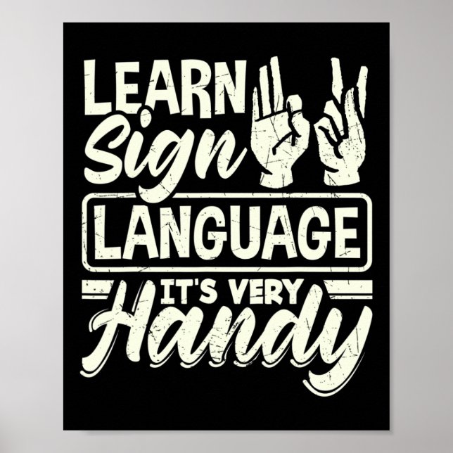 Póster Asl Alphabet Teacher American Sing Language Its Ve (Frente)