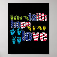 Asl American Rótulo Language 4 Of July Faith Hope