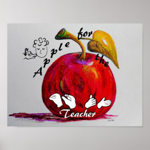 Póster ASL Apple para el profesor