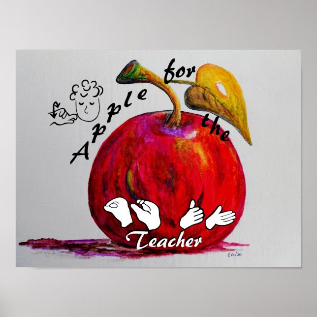 Póster ASL Apple para el profesor (Frente)