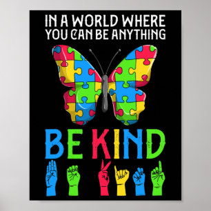 Póster ASL Be Kind s1 Lenguaje de Rótulo ASL American