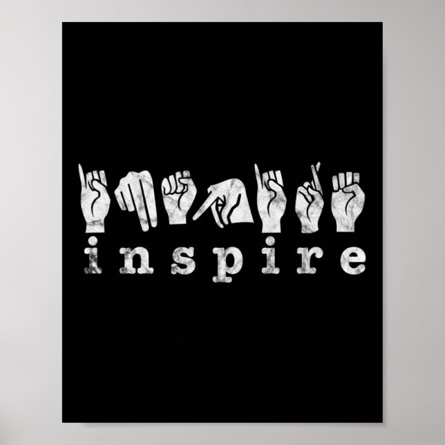 Póster ASL: Concienciación sorda en idioma Rótulo america (Frente)