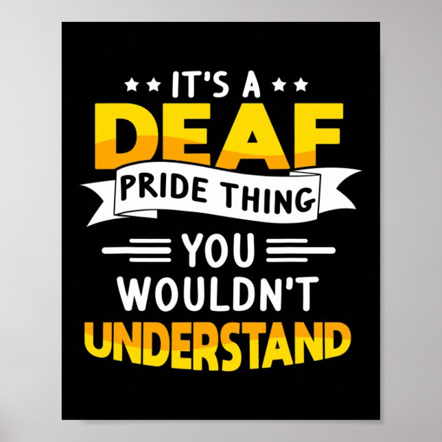 Póster Asl Deaf Awareness Hearing Loss And Sign Language  (Frente)