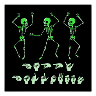 Póster ASL Feliz Halloween I - Cute Temporada Espeluznant