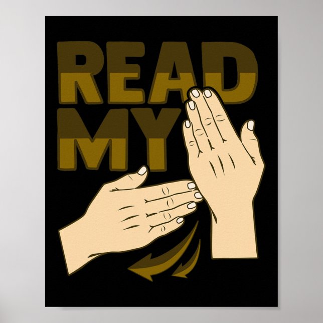 Póster Asl Hand Gesture Deaf Hearing Loss Awareness 12  (Frente)