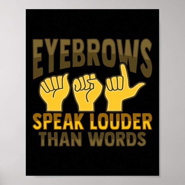 Póster Asl Hand Gesture Deaf Hearing Loss Awareness 5  (Frente)