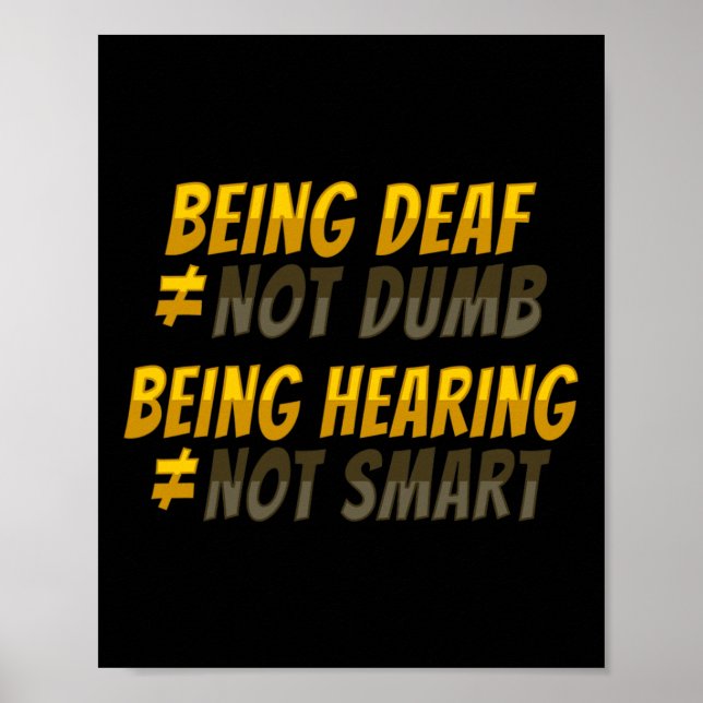 Póster Asl Hand Gesture Deaf Hearing Loss Awareness 6  (Frente)