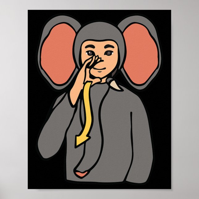 Póster Asl Hand Gesture Deaf Hearing Loss Awareness Boy (Frente)