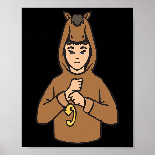 Póster Asl Hand Gesture Deaf Hearing Loss Awareness Boy (Frente)