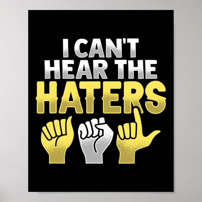 Póster ASL Hand Gesture Deaf Hearing Loss Conciencia (Frente)