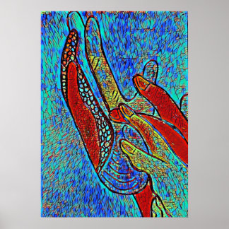 Póster ASL Jesús Poster del Efecto Vidrio Manchado