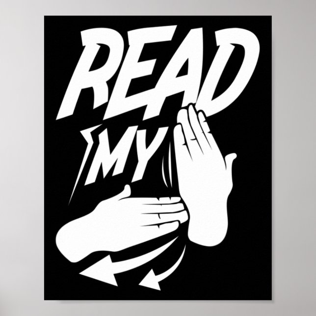 Póster ASL Leer mi Rótulo americano sordo (Frente)