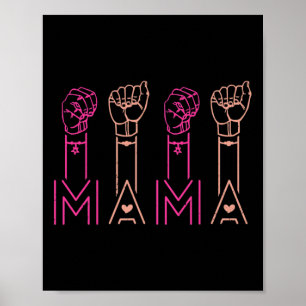 Póster Asl Mama Lenguaje de Señas Americano Conciencia So