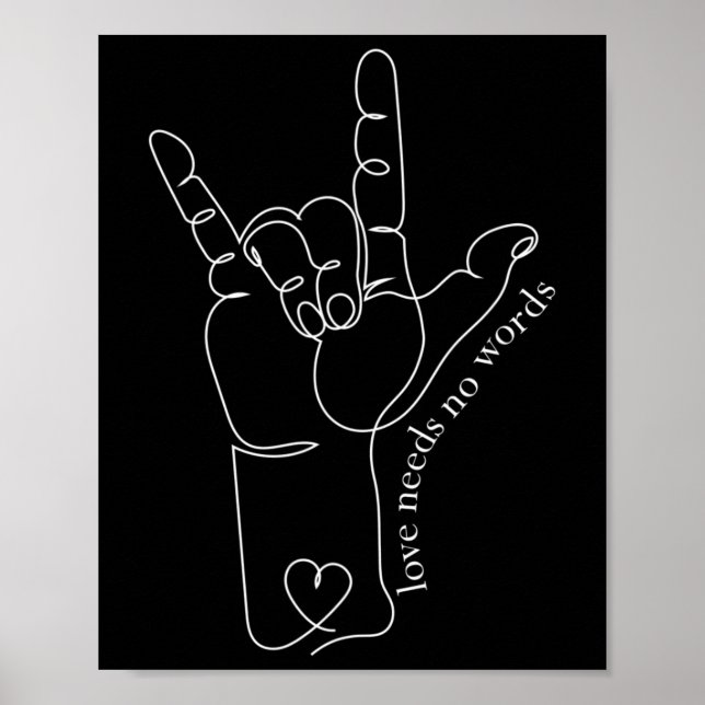 Póster ASL Mom Dad Kids Autism Awareness Teacher SPED Dea (Frente)