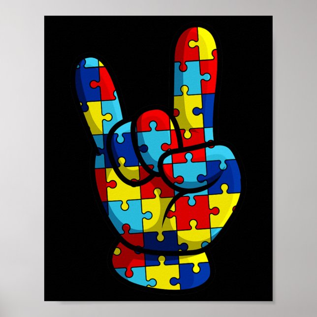 Póster ASL Rótulo de amor Lenguaje de autismo Ayuda para  (Frente)