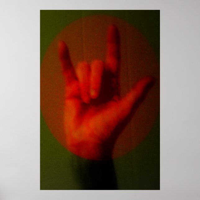 Póster ASL Rótulo te amo (Frente)