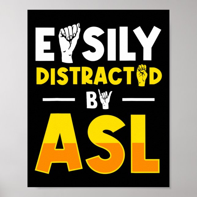 Póster ASL Sensibilización sobre la sordera y lenguaje de (Frente)