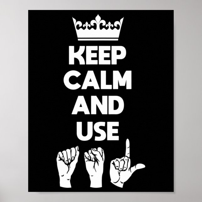 Póster ASL Sensibilización y lenguaje de Rótulo para sord (Frente)