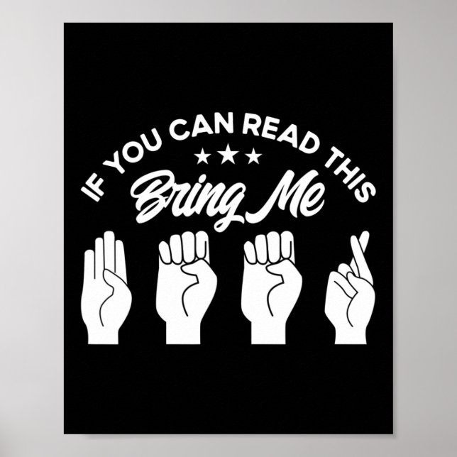 Póster Asl Sign Language Bring Me Beer Deaf  (Frente)