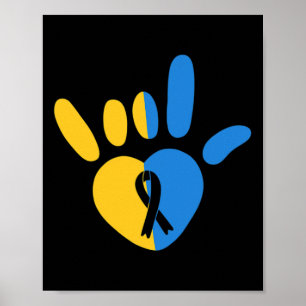 Póster Asl Signo de Amor No Verbal Conciencia del Síndrom