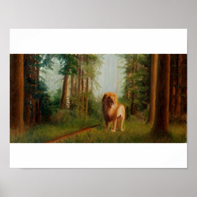 Póster Aslan en el Gran Bosque (Frente)