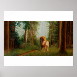 Póster Aslan en las grandes maderas