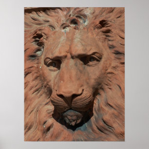 Póster Aslan León tallado en piedra alivio St. Augustine