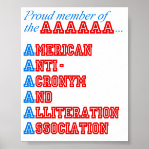 Póster Asociación americana de las Anti-Siglas y de la