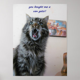 Póster Asombrado Kitty Ama La Pintura
