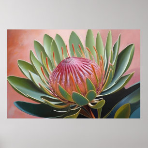 Póster Asombrosa pintura protésica Floral vibrante