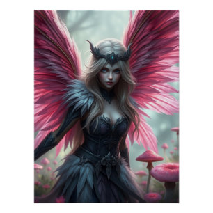 Póster Asombroso arte de hadas rosadas