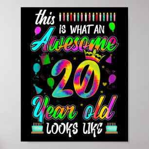 Póster Asombroso cumpleaños de 20 años parece