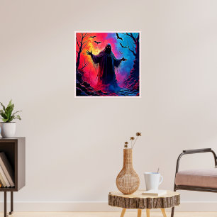 Póster Asombroso Demón vestido con diseño de sombras